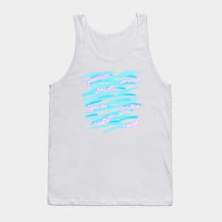 Blue stripes splashes Watercolor art Tank Top